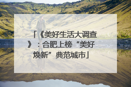 《美好生活大调查》：合肥上榜“美好焕新”典范城市