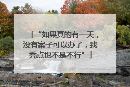 “如果真的有一天，没有案子可以办了，我秃点也不是不行”