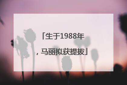 生于1988年，马丽拟获提拔