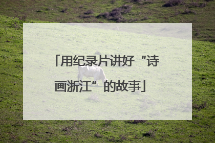用纪录片讲好“诗画浙江”的故事