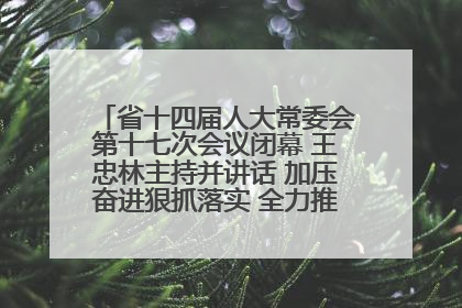 省十四届人大常委会第十七次会议闭幕 王忠林主持并讲话 加压奋进狠抓落实 全力推动支点建设成势见效