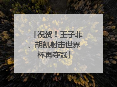 祝贺！王子菲、胡凯射击世界杯再夺冠