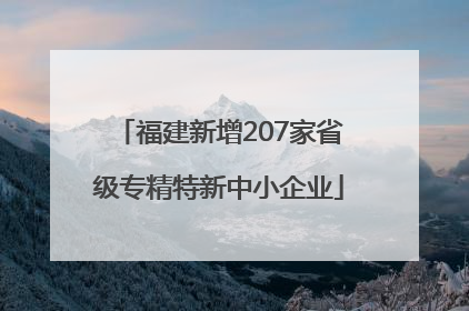 福建新增207家省级专精特新中小企业