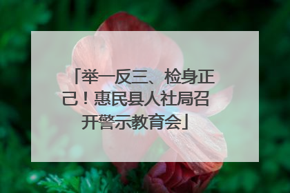 举一反三、检身正己！惠民县人社局召开警示教育会