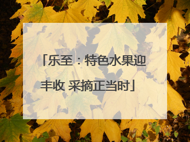 乐至：特色水果迎丰收 采摘正当时
