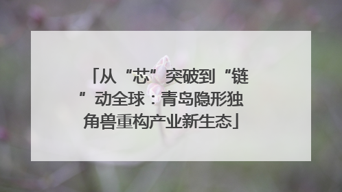 从“芯”突破到“链”动全球：青岛隐形独角兽重构产业新生态