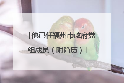 他已任福州市政府党组成员（附简历）