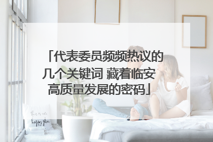 代表委员频频热议的几个关键词 藏着临安高质量发展的密码