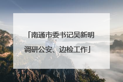 南通市委书记吴新明调研公安、边检工作