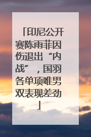印尼公开赛陈雨菲因伤退出“内战”，国羽各单项唯男双表现差劲