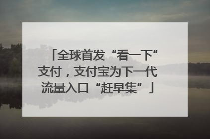 全球首发“看一下”支付，支付宝为下一代流量入口“赶早集”