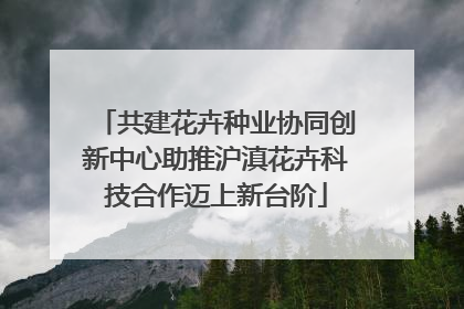 共建花卉种业协同创新中心助推沪滇花卉科技合作迈上新台阶