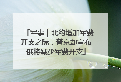 军事｜北约增加军费开支之际，普京却宣布俄将减少军费开支