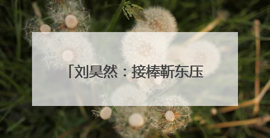 刘昊然：接棒靳东压力大，赋予《温暖的味道》不同情感表达