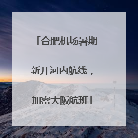 合肥机场暑期新开河内航线，加密大阪航班