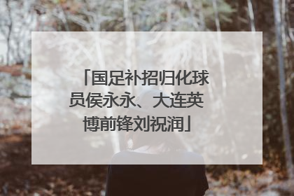 国足补招归化球员侯永永、大连英博前锋刘祝润