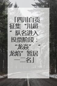 四川自贡征集“川超”队名进入投票阶段：“龙焱”“龙焰”暂居一二名