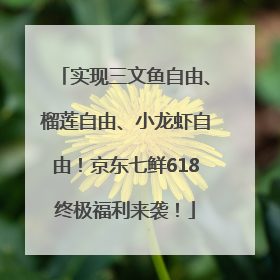 实现三文鱼自由、榴莲自由、小龙虾自由！京东七鲜618终极福利来袭！