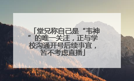 堂兄称自己是“韦神”的唯一关注，正与学校沟通开号后续事宜，暂不考虑直播
