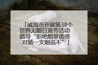 威海市开展第38个世界无烟日宣传活动 倡导“拒绝烟草诱惑 对第一支烟说不”