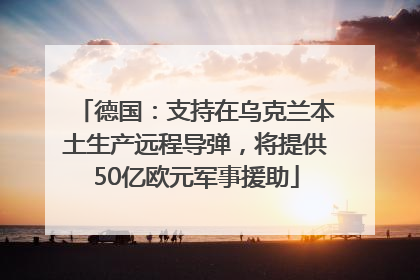 德国：支持在乌克兰本土生产远程导弹，将提供50亿欧元军事援助