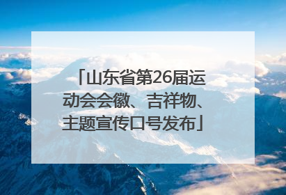 山东省第26届运动会会徽、吉祥物、主题宣传口号发布