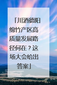 川酒德阳绵竹产区高质量发展路径何在？这场大会给出答案