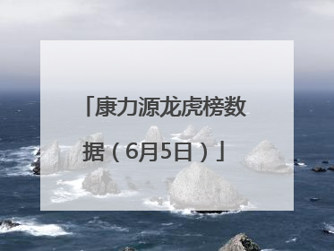 康力源龙虎榜数据（6月5日）