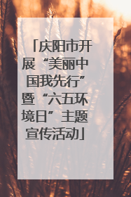 庆阳市开展“美丽中国我先行”暨“六五环境日”主题宣传活动