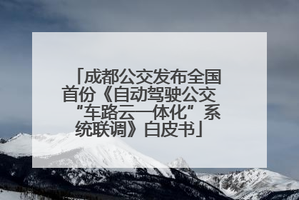 成都公交发布全国首份《自动驾驶公交“车路云一体化”系统联调》白皮书