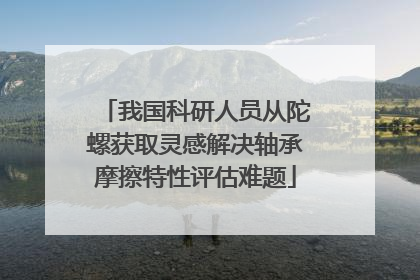 我国科研人员从陀螺获取灵感解决轴承摩擦特性评估难题