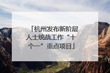 杭州发布新阶层人士统战工作“十个一”重点项目