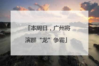 本周日，广州将演群“龙”争霸