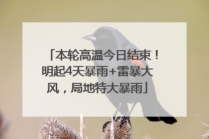 本轮高温今日结束！明起4天暴雨+雷暴大风，局地特大暴雨