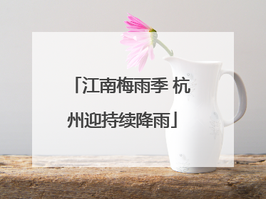 江南梅雨季 杭州迎持续降雨