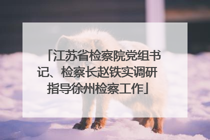 江苏省检察院党组书记、检察长赵铁实调研指导徐州检察工作