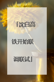 沈白高铁开始联调联试