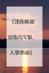 泽连斯基宣布乌军队人事变动