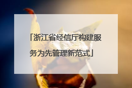 浙江省经信厅构建服务为先管理新范式