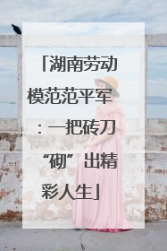 湖南劳动模范范平军：一把砖刀“砌”出精彩人生
