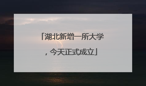 湖北新增一所大学，今天正式成立