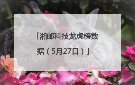 湘邮科技龙虎榜数据（5月27日）