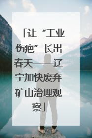 让“工业伤疤”长出春天——辽宁加快废弃矿山治理观察