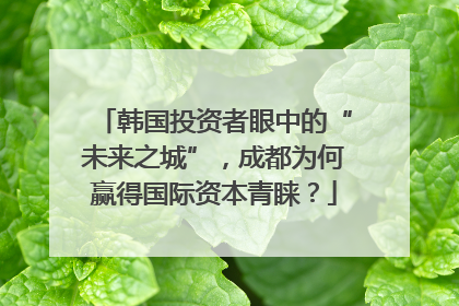 韩国投资者眼中的“未来之城”，成都为何赢得国际资本青睐？
