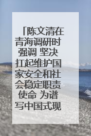 陈文清在青海调研时强调 坚决扛起维护国家安全和社会稳定职责使命 为谱写中国式现代化青海篇章贡献政法力量