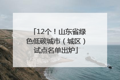 12个！山东省绿色低碳城市（城区）试点名单出炉