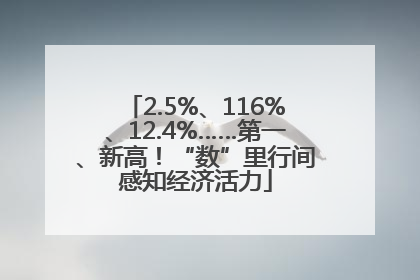 2.5%、116%、12.4%……第一、新高！“数”里行间感知经济活力