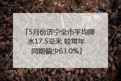 5月份济宁全市平均降水17.5毫米 较常年同期偏少63.0%